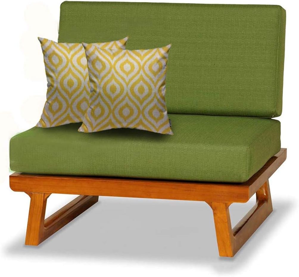 Mugod Funda de almohada geométrica amarilla con fondo retro sin costuras en patrón moderno de Ikat, funda de almohada cuadrada decorativa para el