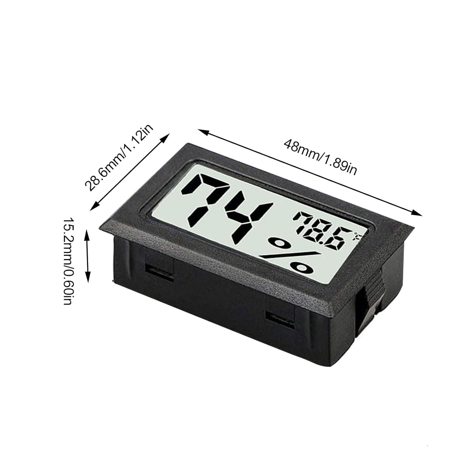 Paquete de 12 mini termómetro digital higrómetro monitor de humedad interior medidor de temperatura para invernadero, hogar, jardín, bodega