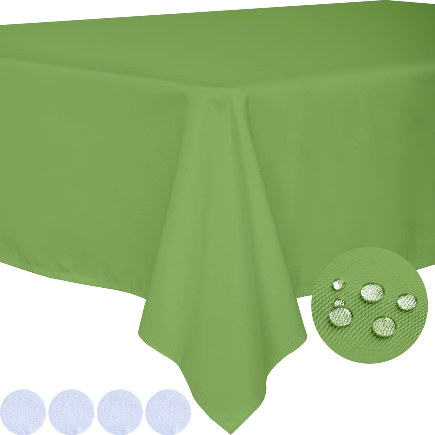 BYDOLL Mantel verde manzana de 54 x 54 pulgadas para mesas cuadradas de 4 pies, lavable al aire libre, libre de arrugas y derrames, mantel de