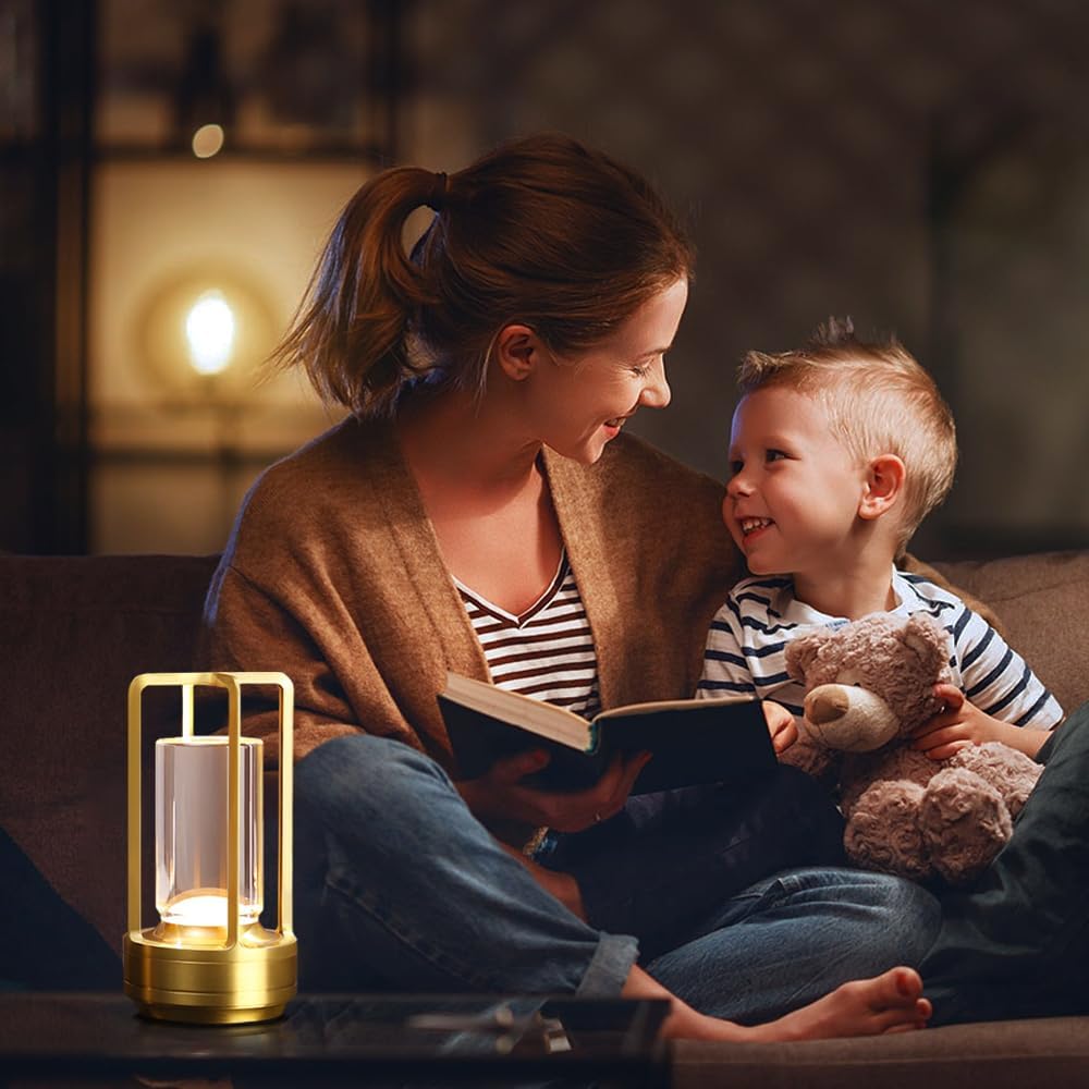 Lámpara de escritorio portátil de metal, lámpara de mesa LED inalámbrica, lámpara recargable de control táctil de 16 colores, lámpara de escritorio