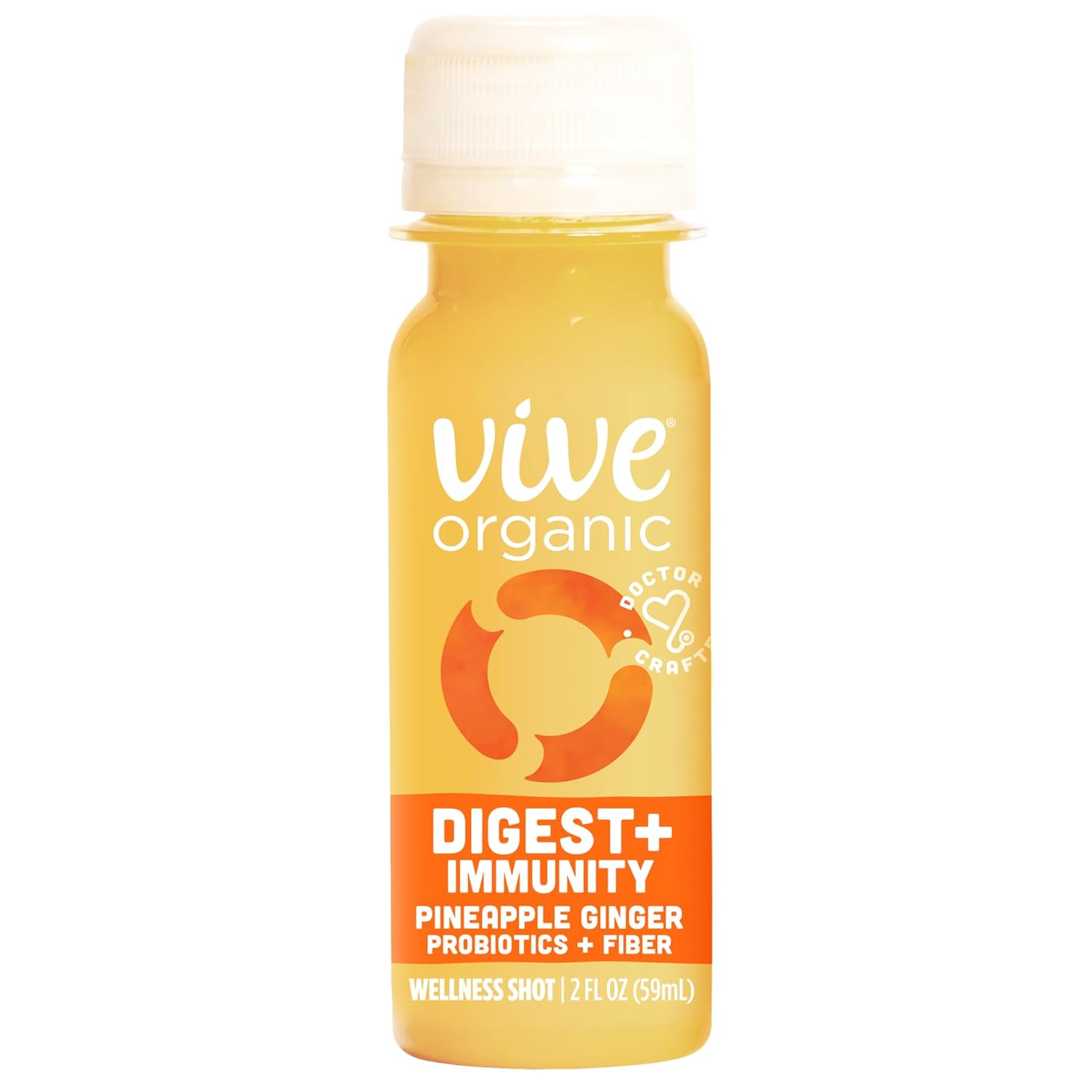 Vive Organic Digest + Immunity Dual-Boost Shot, Aloe Vera prensado en frío, sidra de manzana, probióticos, 0.07 oz de fibra, sin gluten, vegano, 2