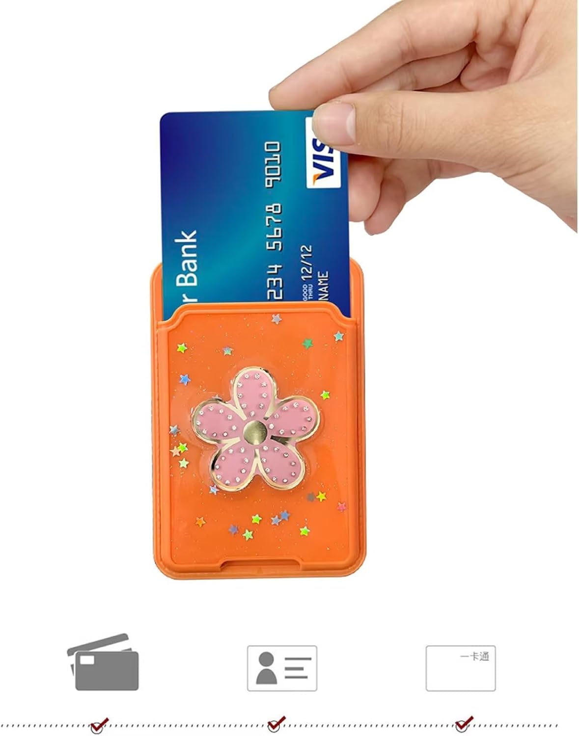 Miagon – Funda transparente con purpurina para Samsung Galaxy A32 5G, ranura para tarjetas, ajuste delgado, funda suave con bonito tarjetero de
