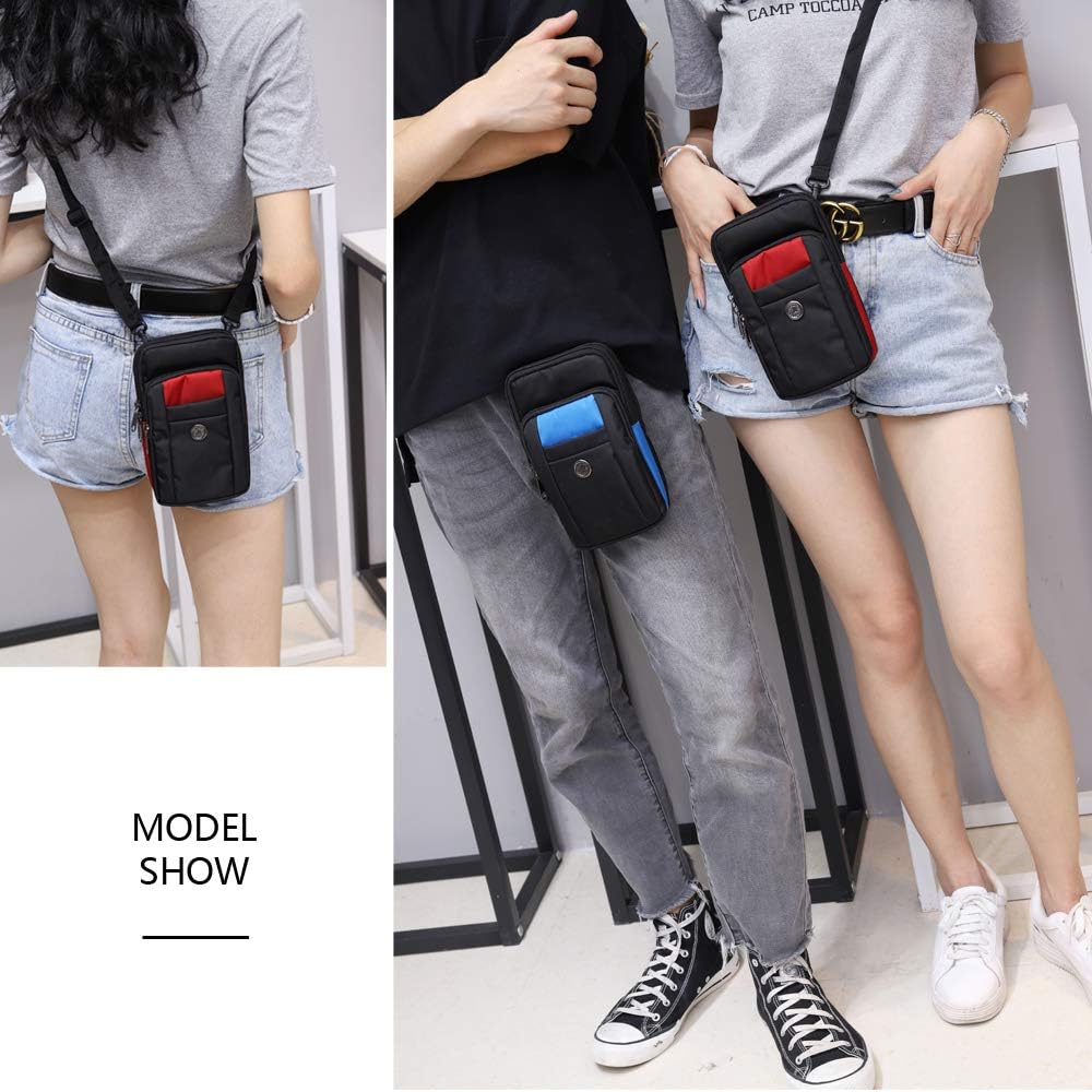Bolsa de teléfono multifunción resistente al agua de tela Oxford con un hombro, bolsa cruzada diagonal, funda para teléfono inteligente, bolsa para