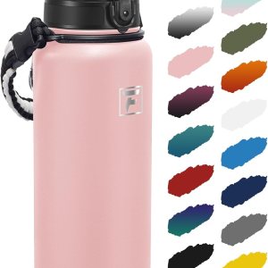 Fanhaw Botella de agua de acero inoxidable aislada de 40 onzas con tapa para beber, a prueba de fugas y sudor, con tapa antipolvo (rosa) Fanhaw Botella de agua de acero inoxidable aislada de 40 onzas con tapa para beber, a prueba de fugas y sudor, con tapa antipolvo (rosa)