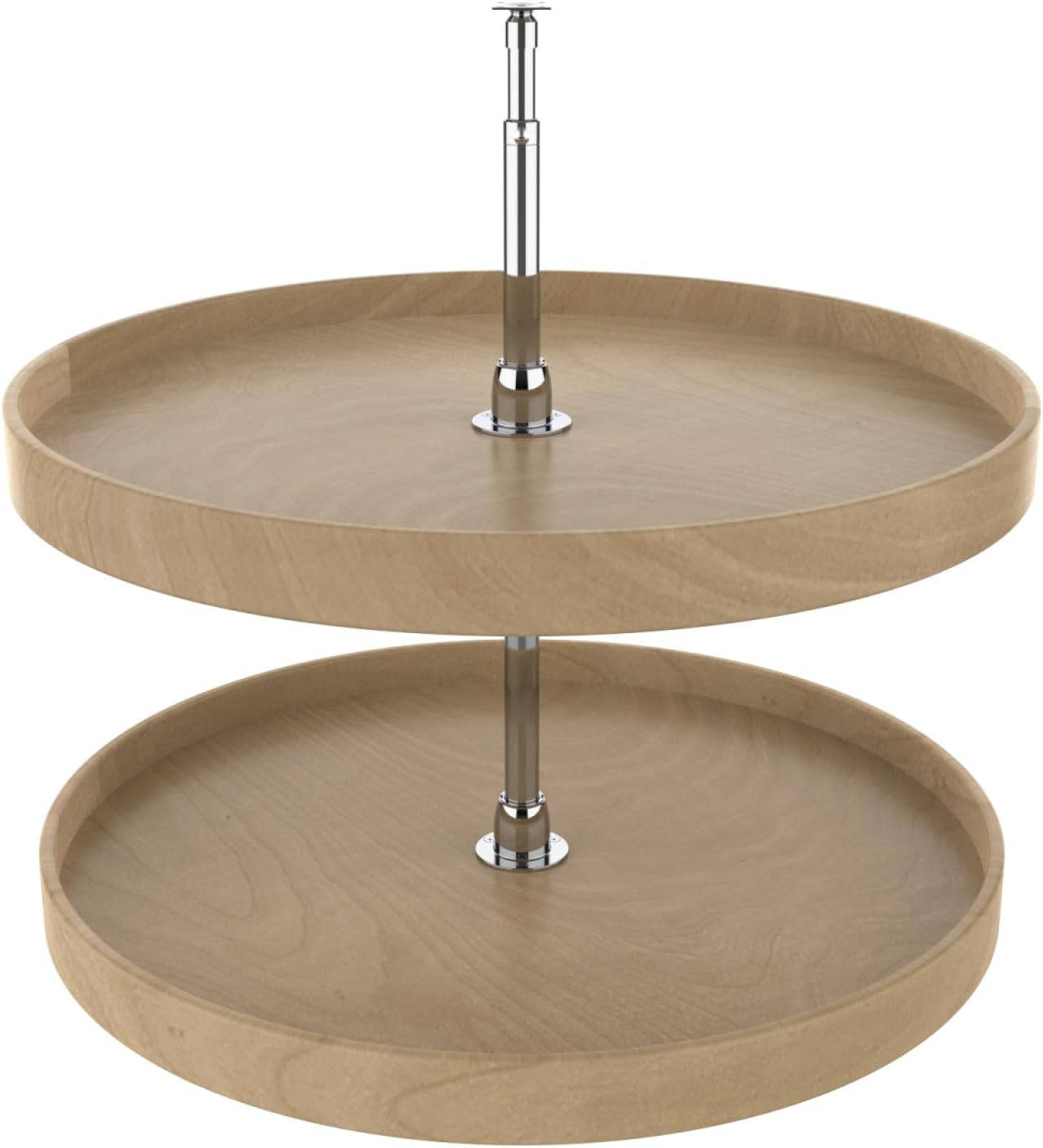 Rev-A-Shelf Susans perezosos de madera natural con 2 estantes para gabinetes de base de esquina