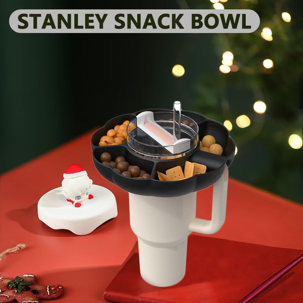 Stanley – Bandeja de aperitivos para vaso Stanley de 40 onzas con asa, accesorios de taza Stanley para Stanley Dupe de 40 onzas, soporte de anillo