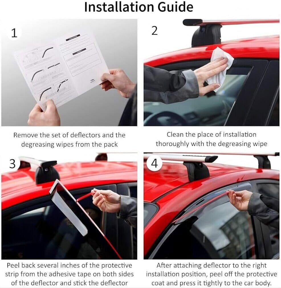 IMMORTAL GROUP Visor de ventana compatible con Kia Sorento 2010-2015, protector de lluvia, cinta extraduradera, deflector de ventana de ventilación