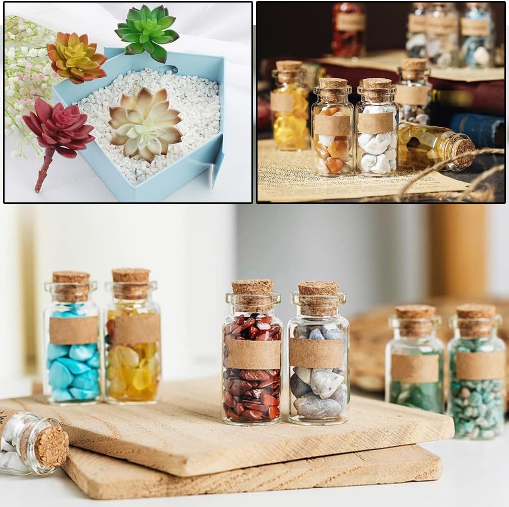 Chips de fluorita turquesa, piezas de cuarzo de cristal triturado, pequeñas piedras pulidas para manualidades, fabricación de joyas, decoración del