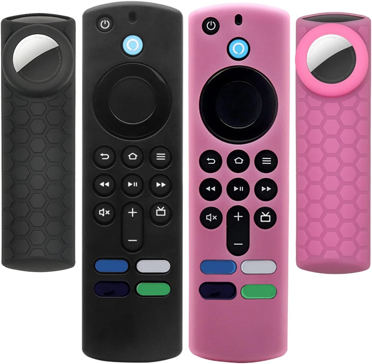 Paquete de 2 Funda compatible con adhesivo de azulejos y TV Stick 4K Max, brilla en la oscuridad, para control remoto por voz de Alexa de 3