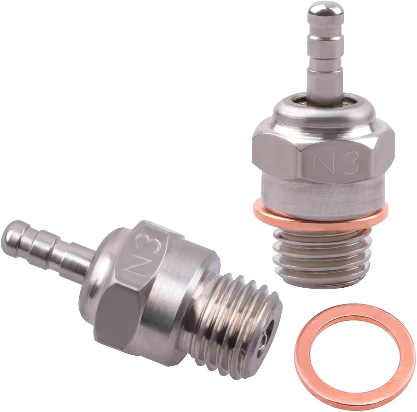 70117 Hot Glow Plug No.3 N3 Spark Nitro Engine Parts Reemplazan OS 8 para Traxxas HPI HSP Kyosho 18 110 RC Car Truck Buggy (paquete de 2)