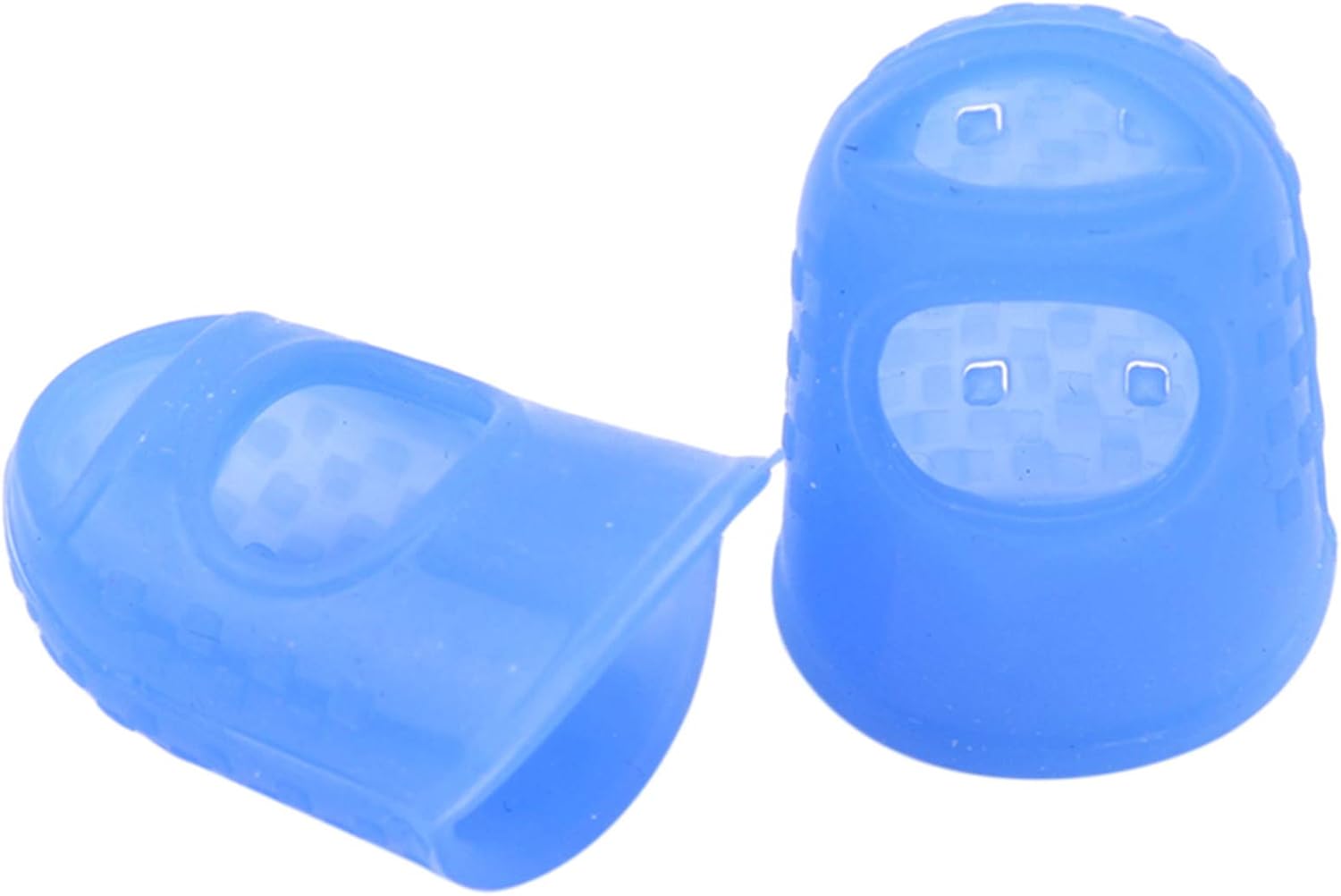 Hsakess – 5 protectores de dedos de guitarra, protectores de dedos de silicona para guitarra, transpirables, color azul oscuro