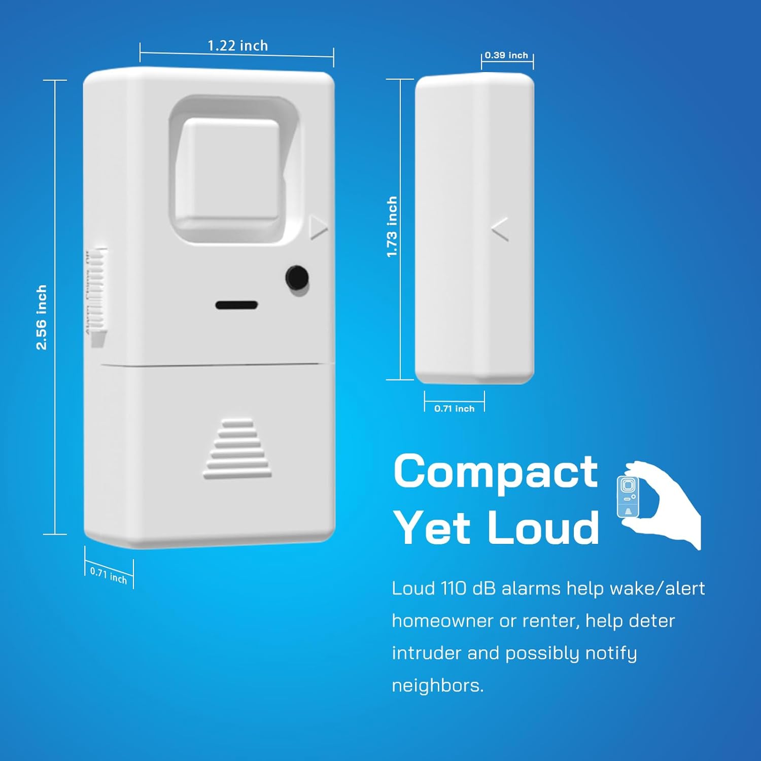 Alarma de puerta y ventana, paquete de 6 unidades, sensor de alarma de puerta de volumen ajustable, alarma inalámbrica para seguridad de los niños,