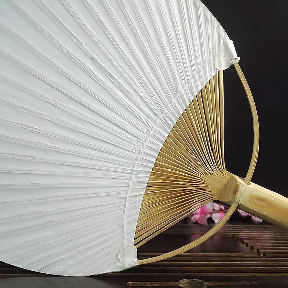 YFEIQI Abanicos decorativos de paleta blanca para fiestas de papel, ventiladores de pared portátiles eléctricos decorativos para el hogar, abanicos