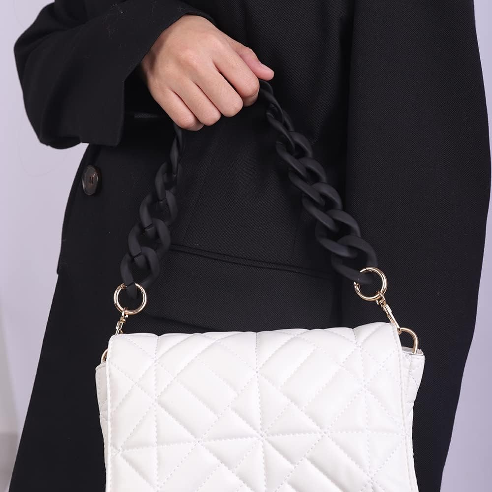 Correas de acrílico para bolsa, cadenas gruesas, correa de cadena plana, correas de asa de bolsa, cadena de repuesto para bolsos de mujer
