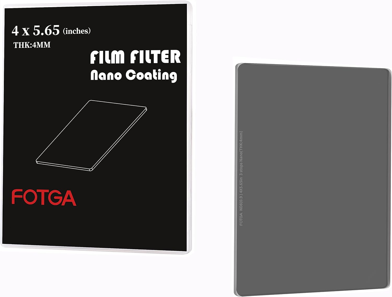Fotga Pro Glass Cine 4X5.65 ND8 0.9 Filtro de densidad neutra de vidrio 3 paradas MC Nano Recubrimiento Filtro ND de 0.157 in de grosor para lente