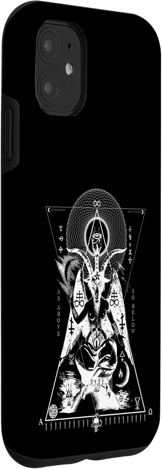 iPhone 11 BAPHOMET – Como arriba y abajo – Funda de geometría sagrada oculta