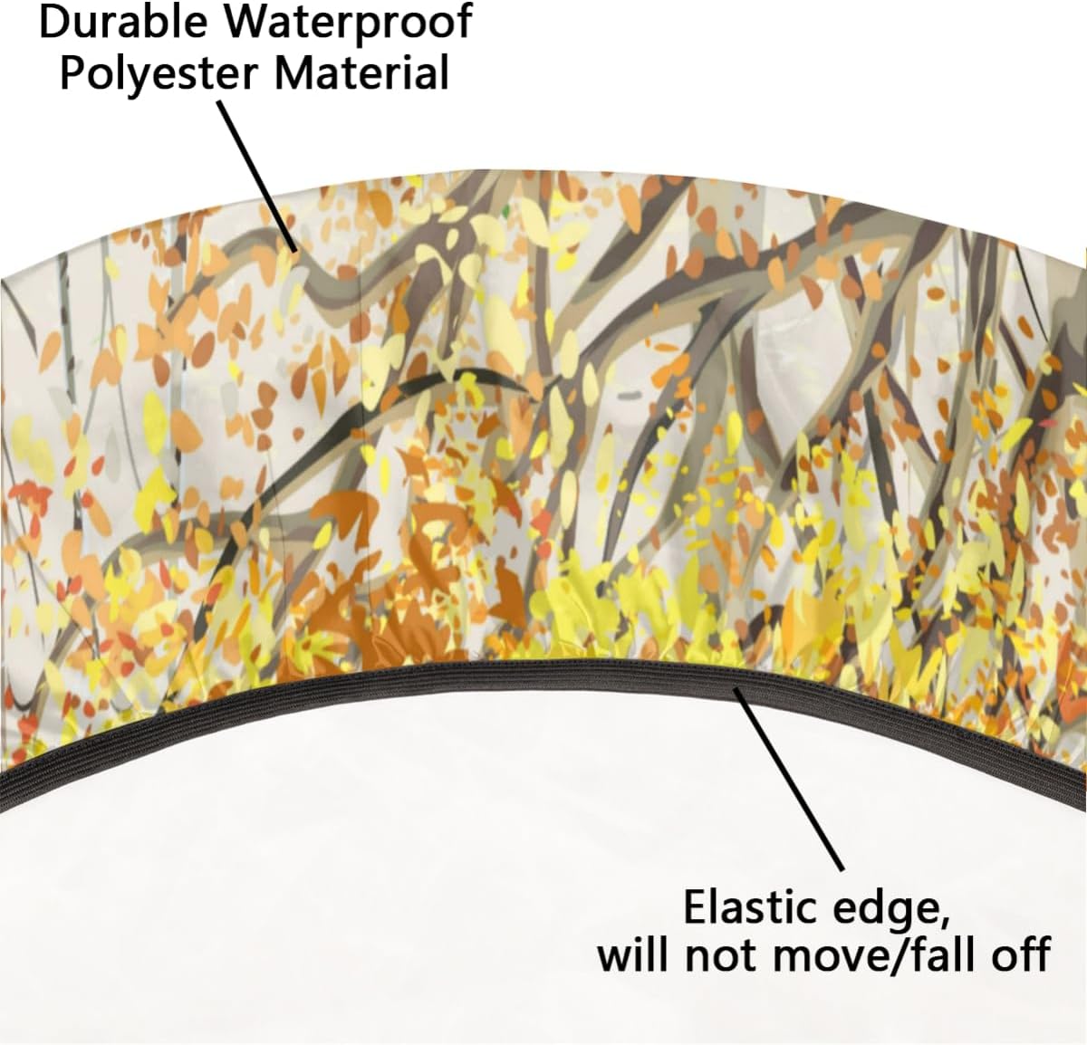 Mantel redondo ajustado con borde elástico, diseño de hojas de otoño, impermeable, lavable, para mesas redondas, ideal para picnic, patio, se adapta