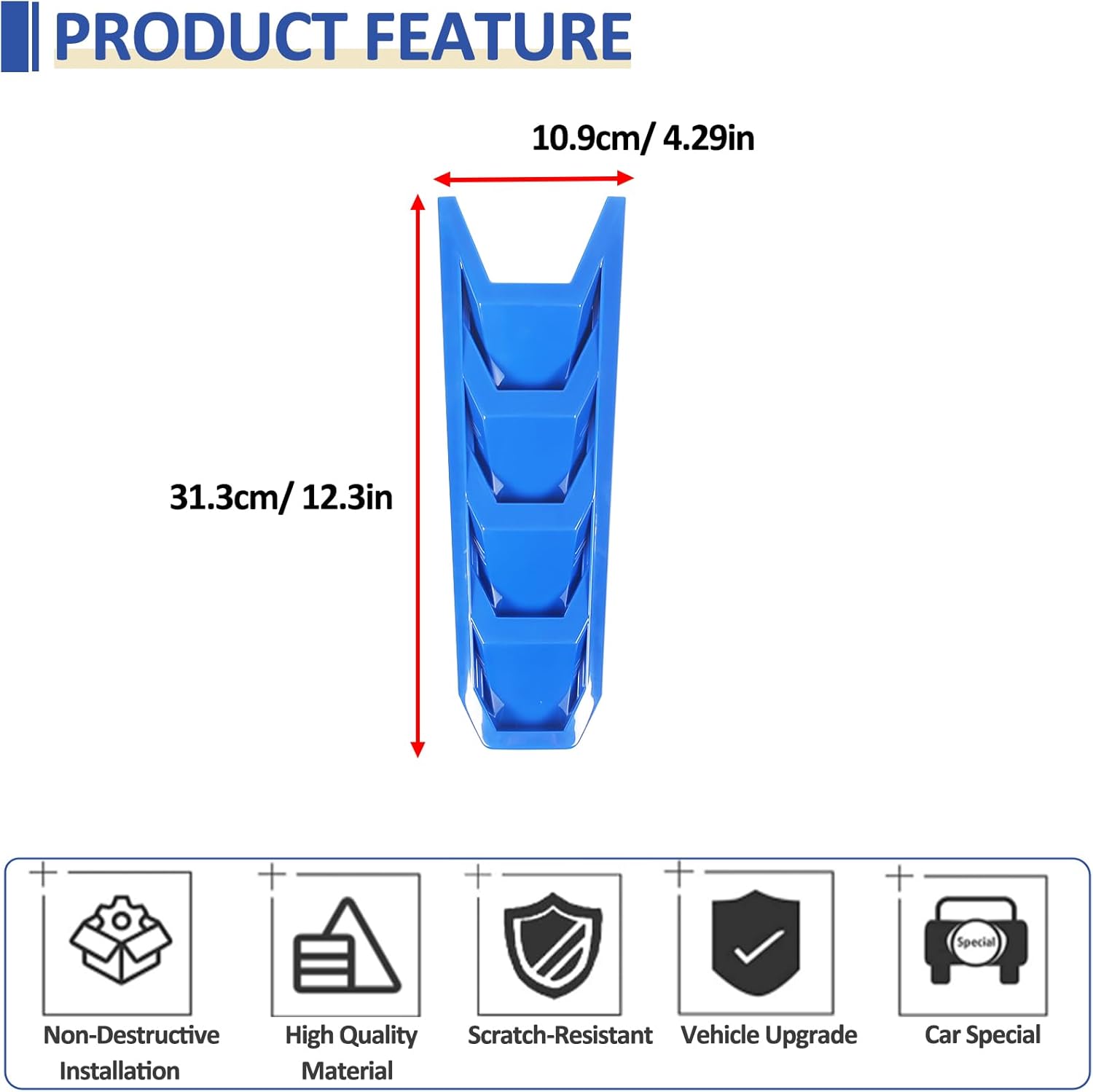Cubierta de cubierta de motor compatible con Chevrolet Corvette C8 2020-2023, cubierta de panel de bahía de motor de plástico ABS (azul)