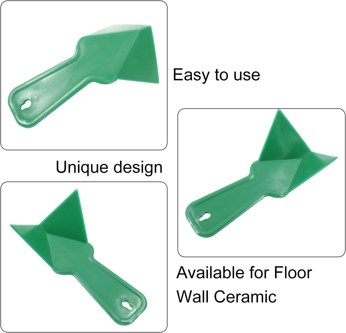 Raspador de esquina de plástico verde para paneles de yeso, 6.7 x 3.7 in, herramienta de esquina de plástico para pared de yeso para piso de cerámica