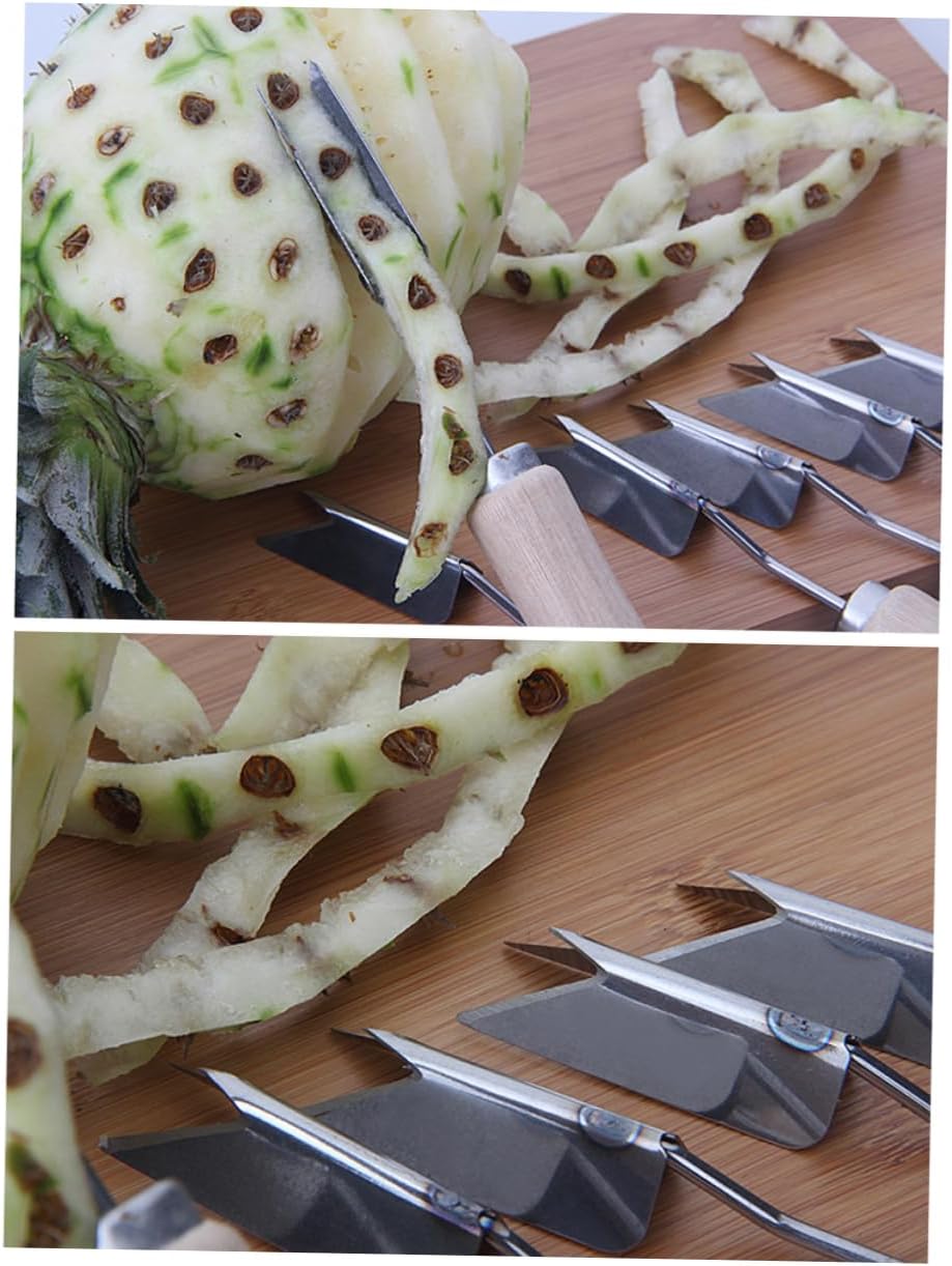7pcs Piña Peeler Herramienta Removedor de Maquillaje Fruta