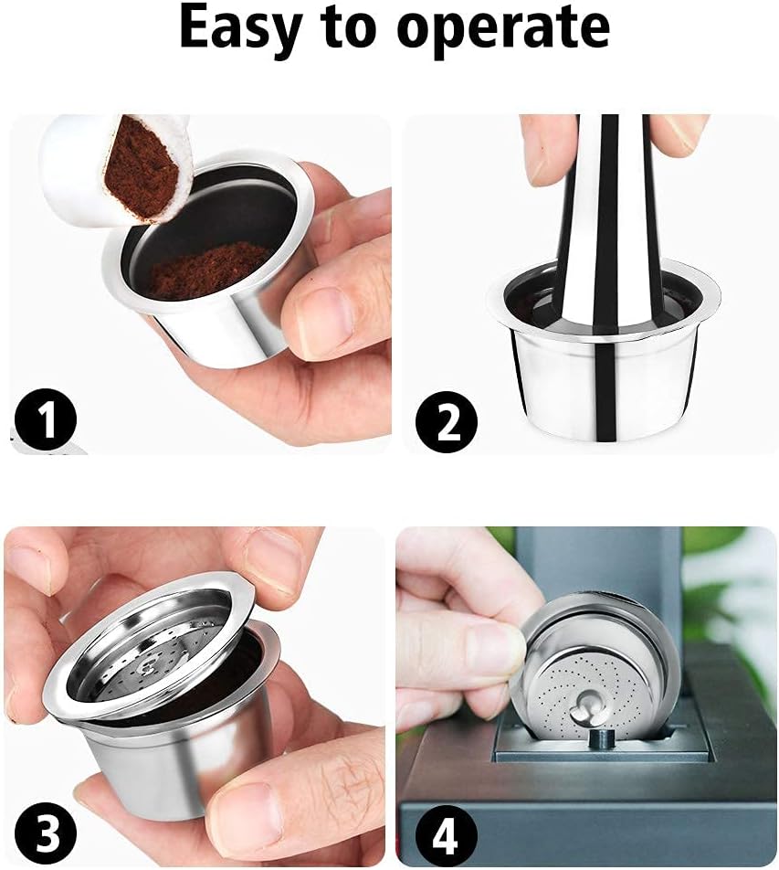 Cápsula de café recargable en acero inoxidable cápsulas reutilizables filtros de café compatibles con máquinas K-fee WAVEK-FEE TWINS II Series (3