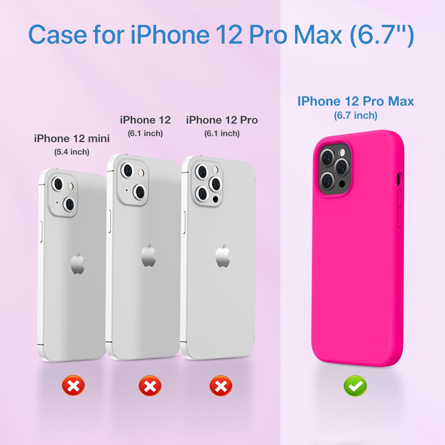 Miracase Funda compatible con iPhone 12 Pro Max de 6.7 pulgadas forro de microfibra suave antiarañazos, funda de silicona líquida, protección de