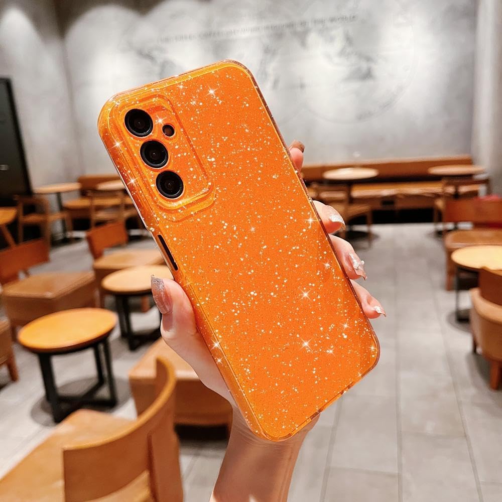 MINSCOSE Funda compatible con Samsung Galaxy A14 5G, bonita funda delgada con purpurina fina, a prueba de golpes, de TPU para mujeres y niñas, para