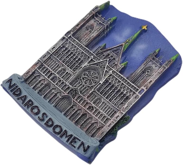 Trondheim Norway 3D Nidarosdomen – Imán de nevera de resina hecha a mano Trondheim para nevera, colección de decoración para el hogar y la cocina