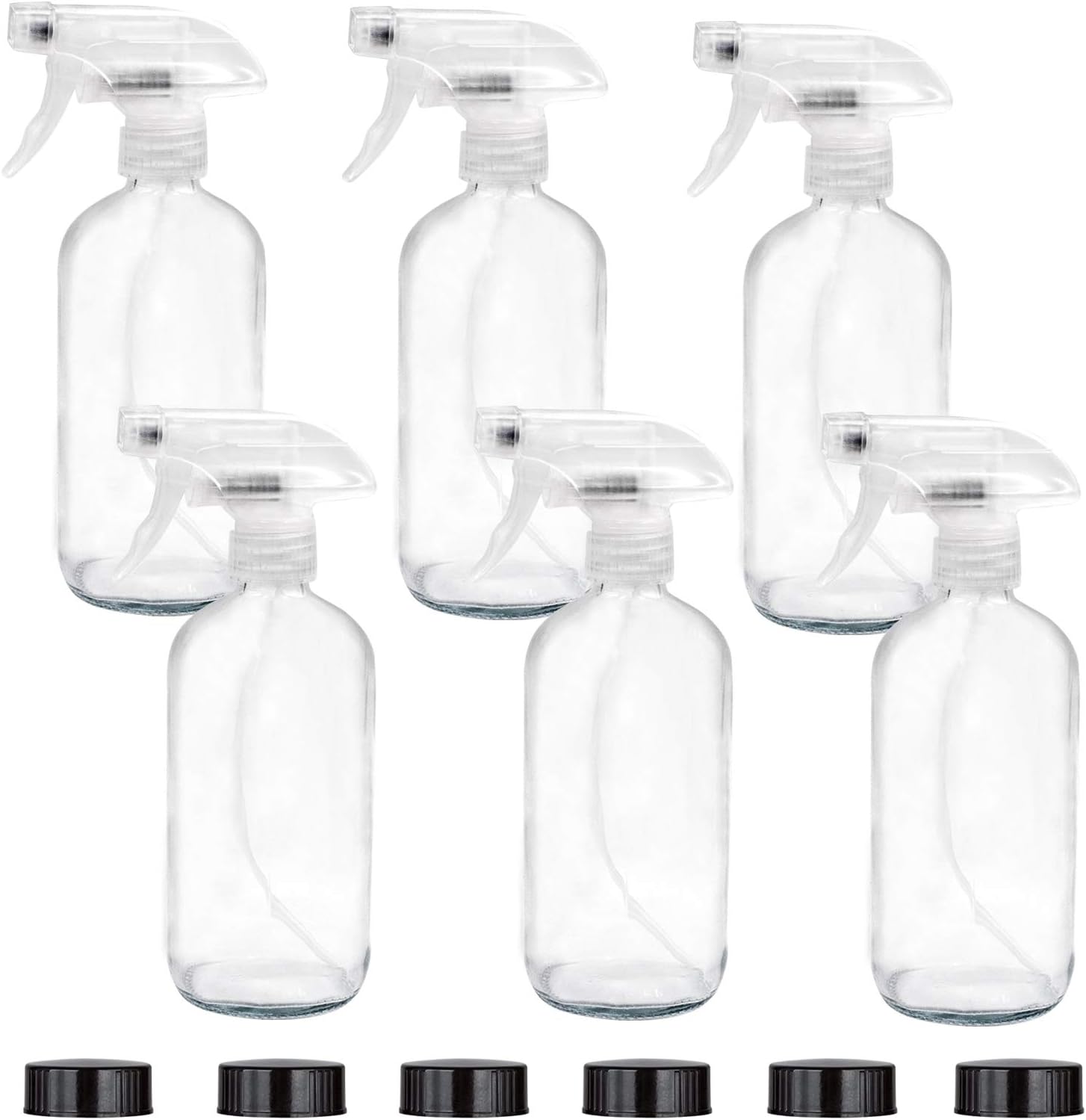 6 boquillas de pulverización de repuesto, pulverizadores reutilizables con modos de flujo de niebla para botellas de vidrio de 8 oz16 onzas para