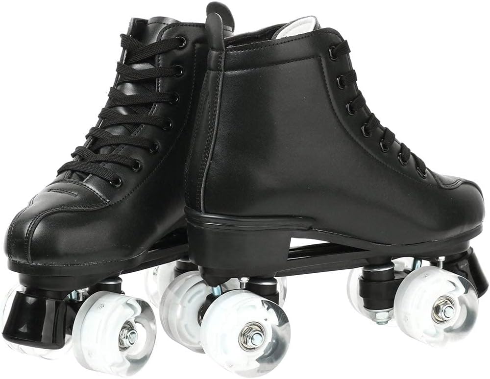 Patines clásicos de doble fila de piel para hombre y mujer
