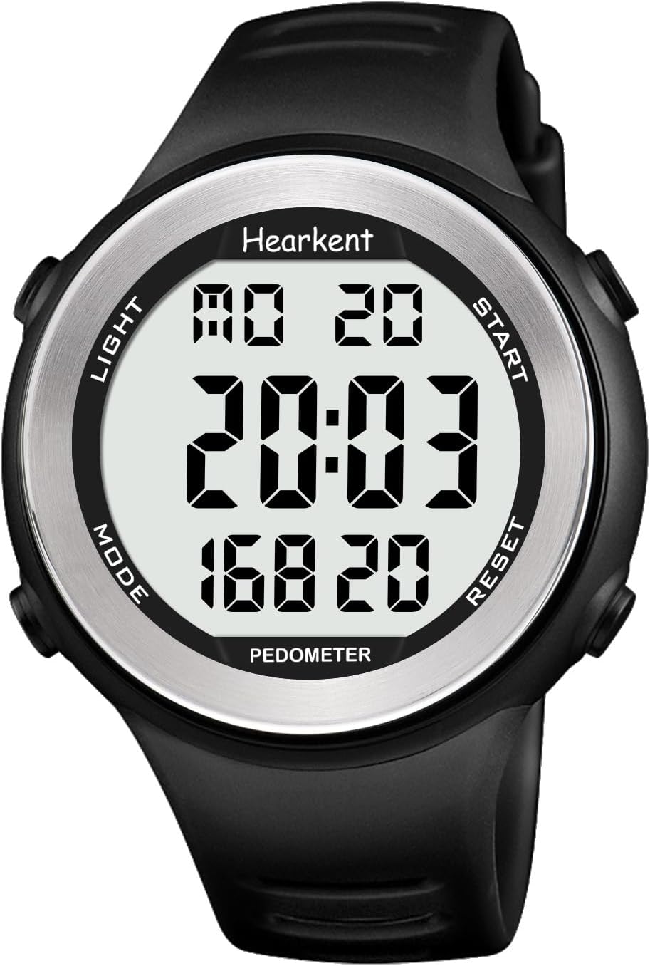 Reloj podómetro para personas mayores, sin Bluetooth, no requiere aplicación, con contador de pasos, calorías y números grandes, luz de fondo