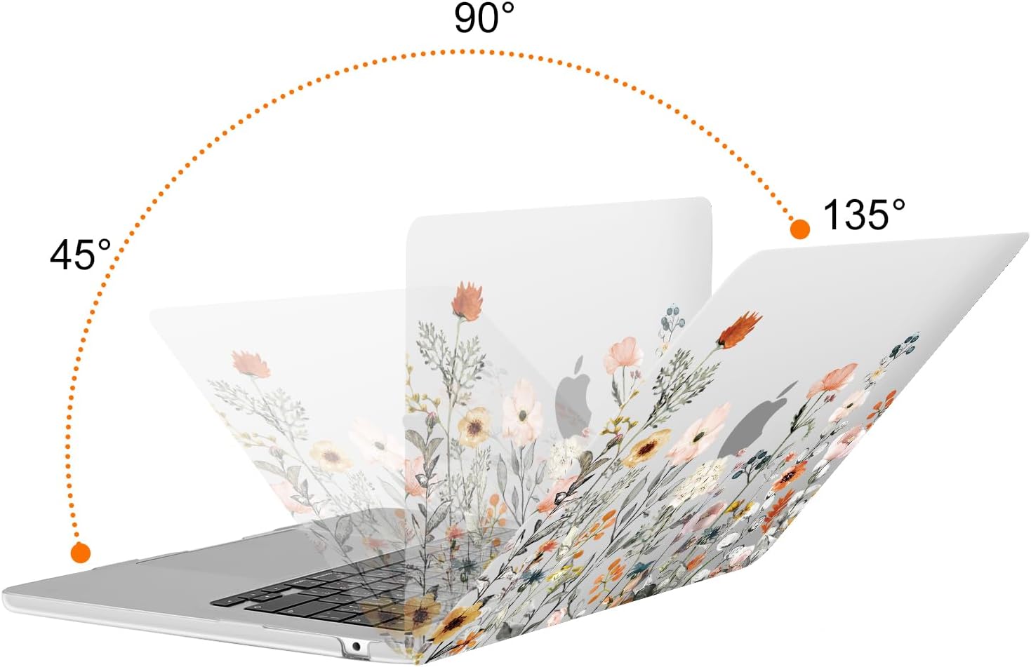MOSISO Funda compatible con MacBook Air de 15 pulgadas 2023 A2941 M2, funda rígida de plástico con flores de jardín, bolsa de neopreno, cubierta de