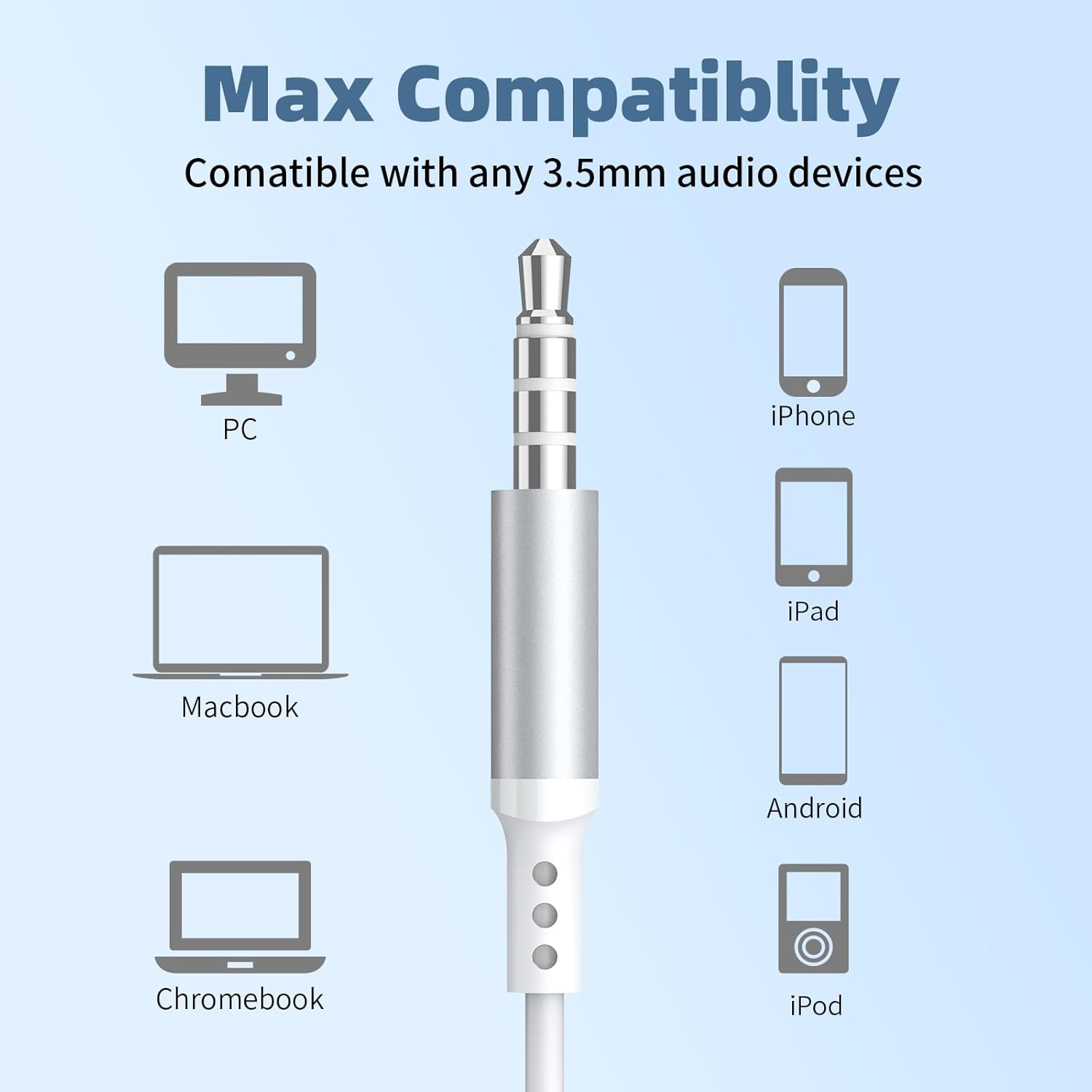 BENEWY Auriculares ME910, auriculares con cable con micrófono, auriculares intrauditivos de aislamiento de ruido y control de volumen, auriculares