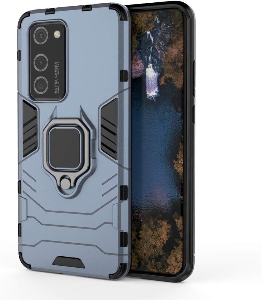 Compatible con Huawei P40 Pro, soporte de metal con agarre de anillo de apoyo (funciona con soporte magnético para automóvil), funda resistente de