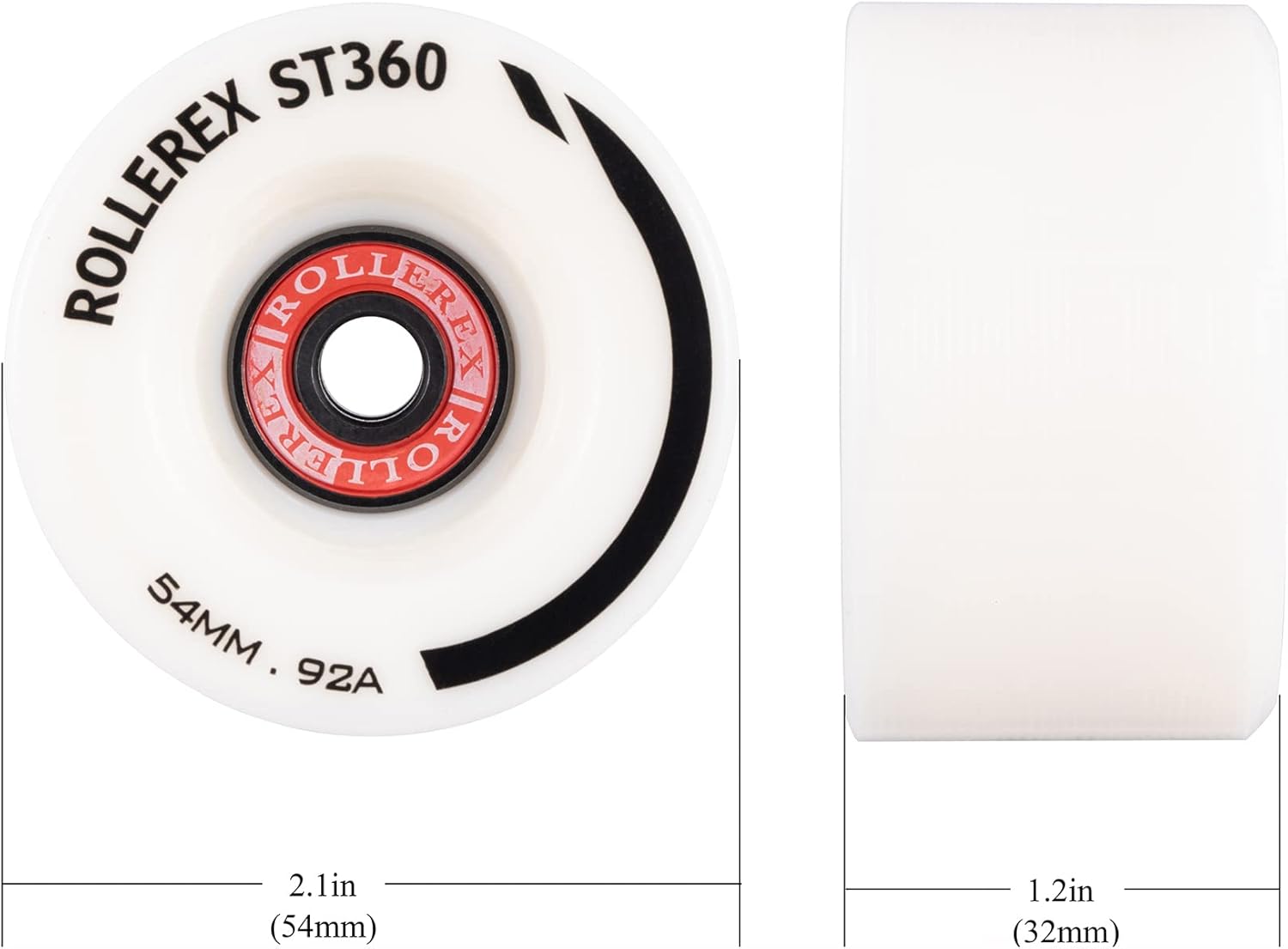 ST360 92A – Ruedas para patines de ruedas de 2.126 in x 1.260 in (paquete de 8 con rodamientos, espaciadores y arandelas) (opciones de color), para