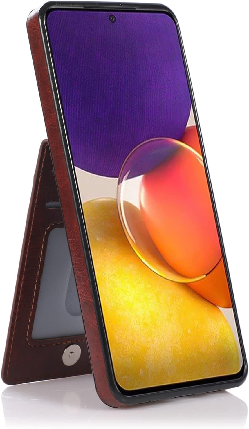 ZZXX Funda para Samsung Galaxy A53 5G, de doble capa, ligera, de piel de primera calidad, con ranuras para tarjetas, función atril, funda protectora