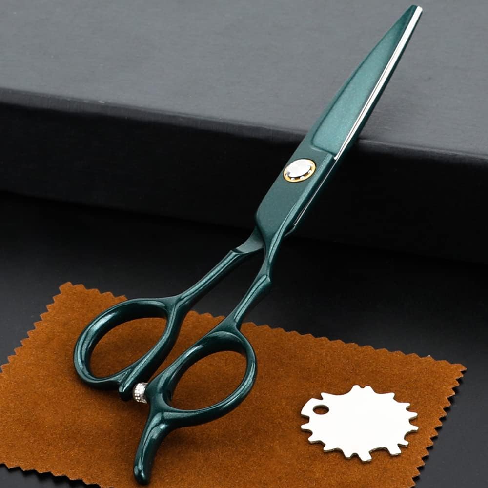 Tijeras rectas profesionales 440C de 6.5 pulgadas de longitud total, de acero inoxidable, tijeras de corte de pelo para madre, padre, amigos,