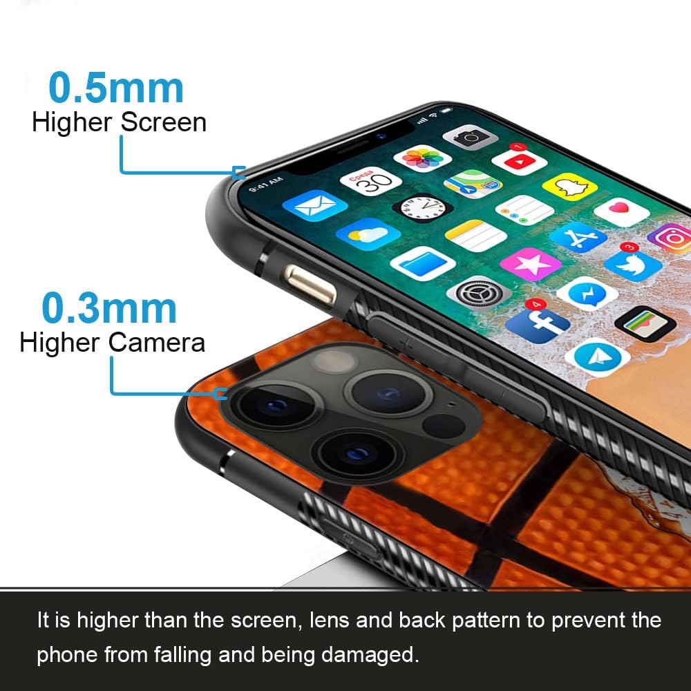 DAIZAG Funda compatible con iPhone 15 Pro Max, funda personalizada de regalo de baloncesto, personalizable, tu número de nombre, funda deportiva