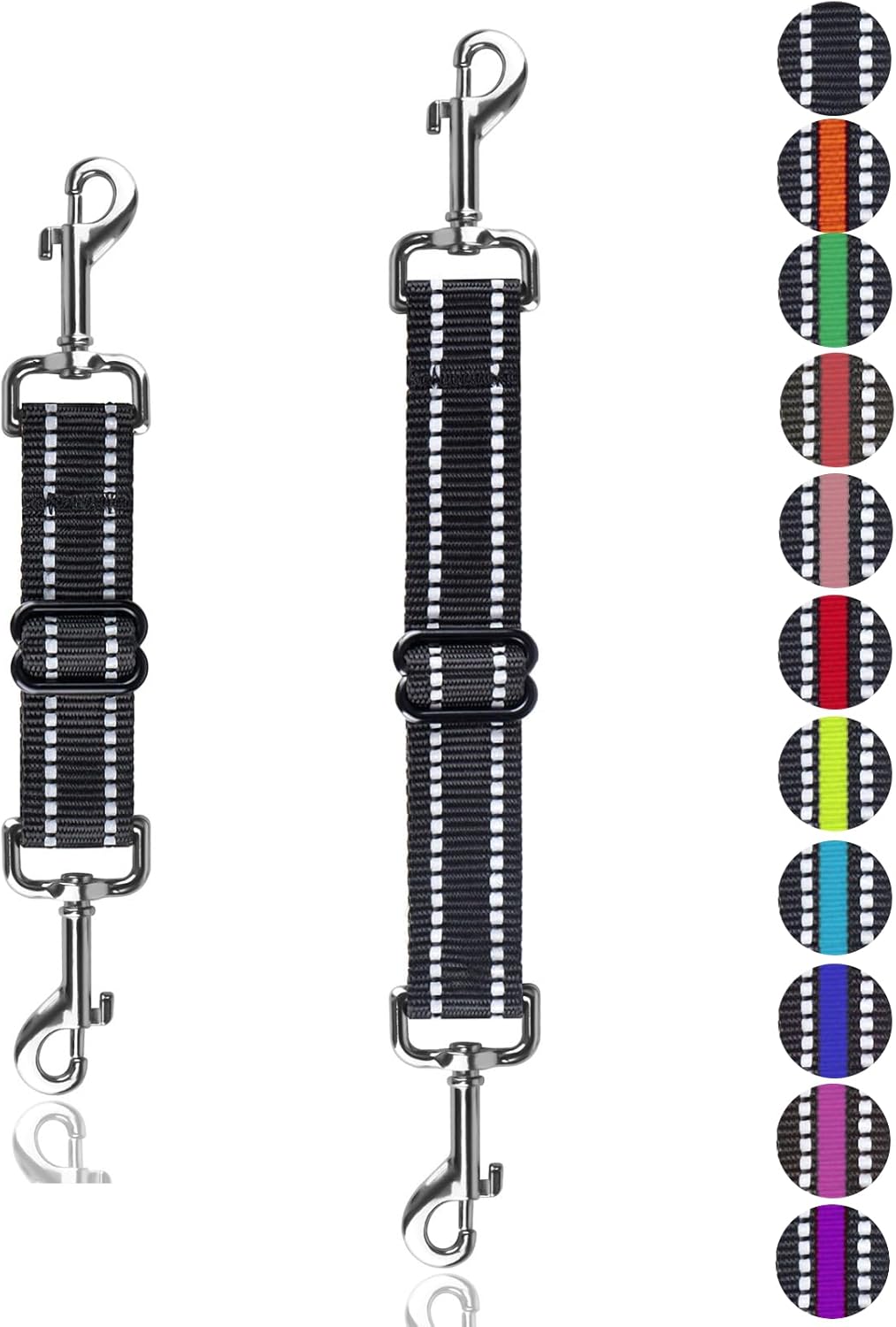Clip de seguridad para perro, collar para arnés, clip de seguridad para collar de punta, conector de arnés para perro, collar de nailon reflectante
