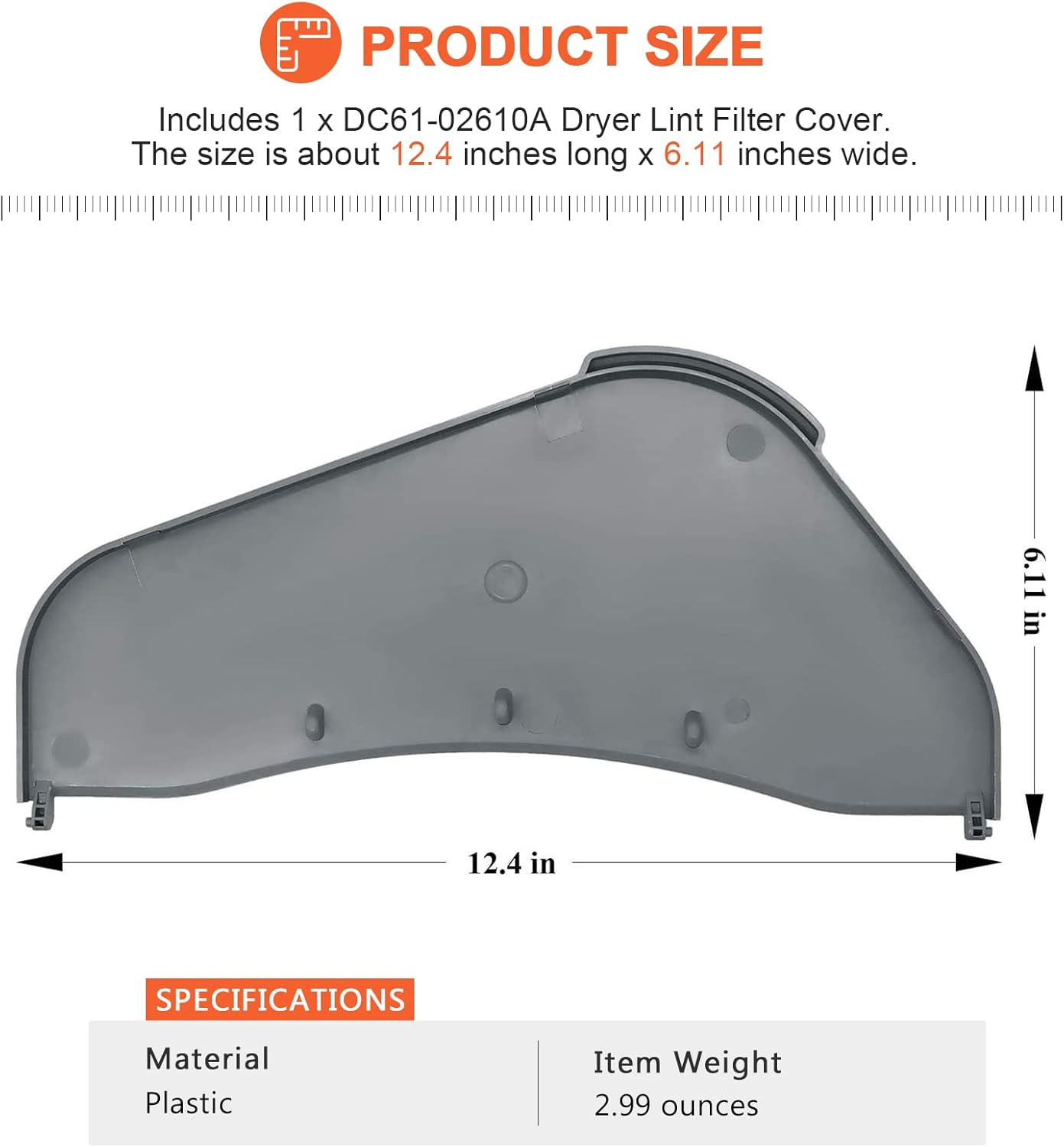 Beaquicy – Funda para filtro de pelusa para secadora DC61-02610A – Reemplazo para secadora Samsung