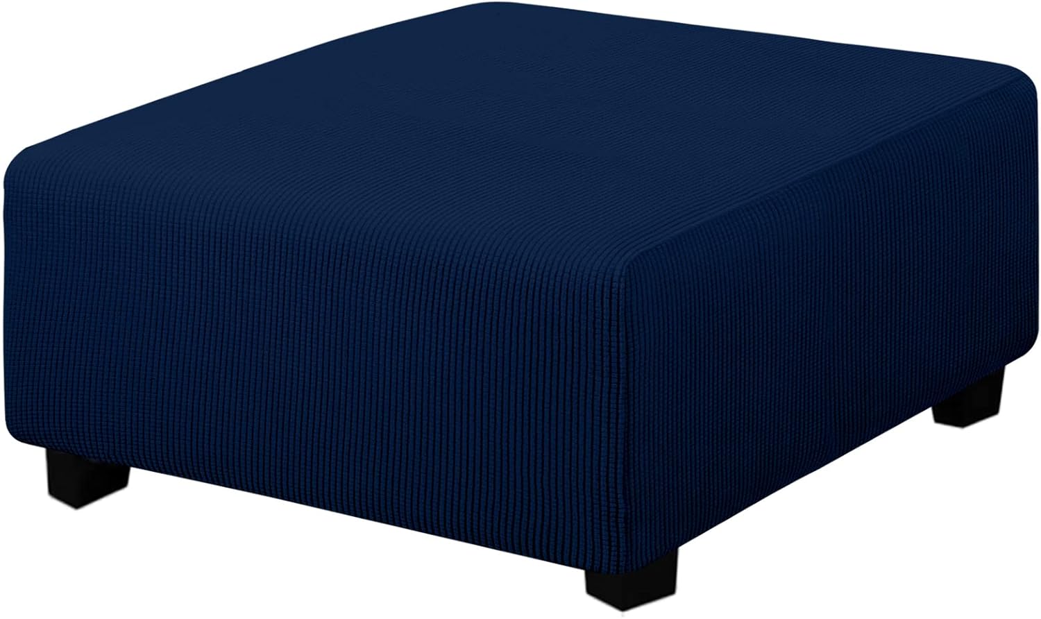 Easy-Going Funda otomana cuadrada elástica de 40 x 40 x 15 pulgadas, protector de muebles, funda rectangular suave con parte inferior elástica,