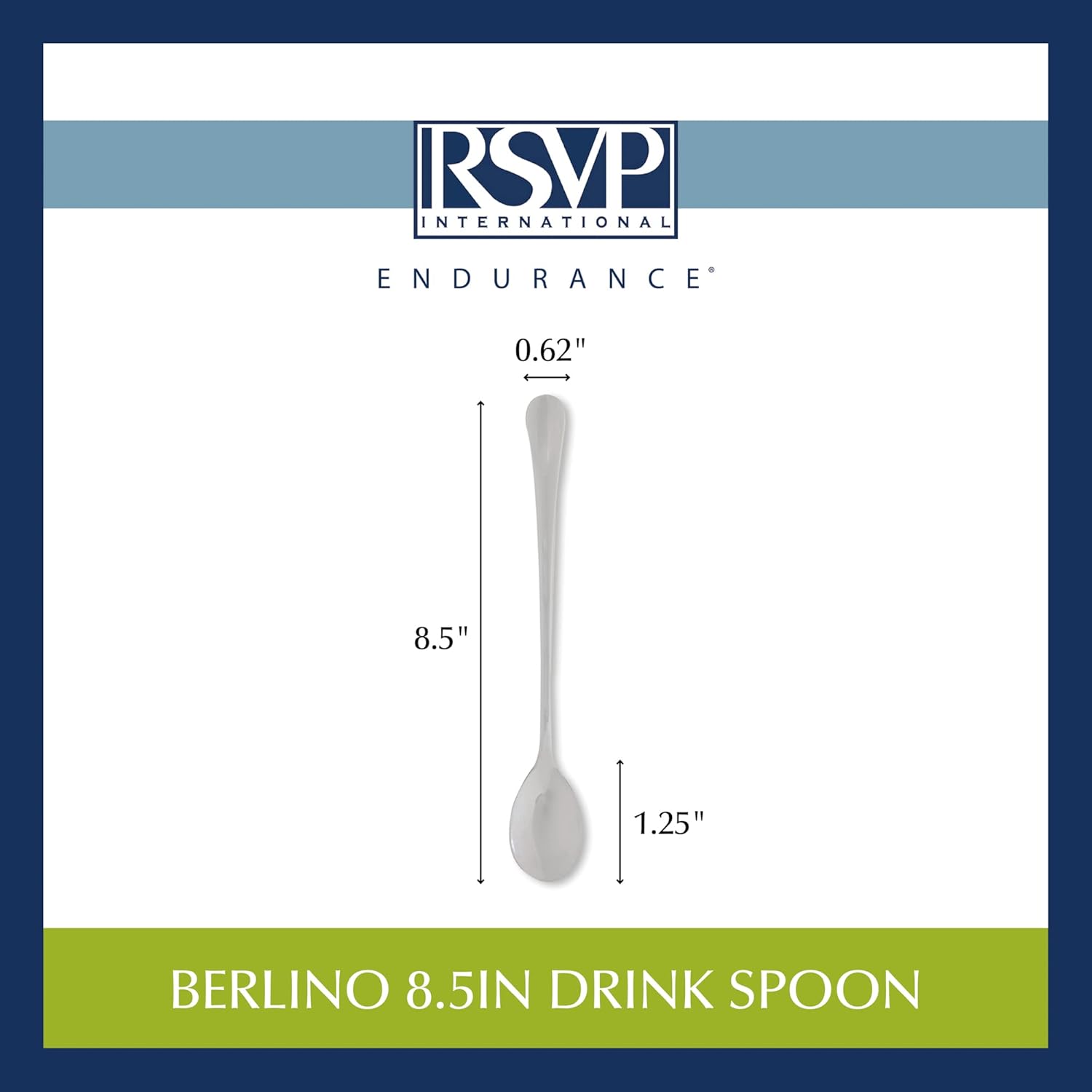 RSVP International Endurance Collection – Cuchara de café y barrio, Berlino, 8.5 pulgadas, acero inoxidable