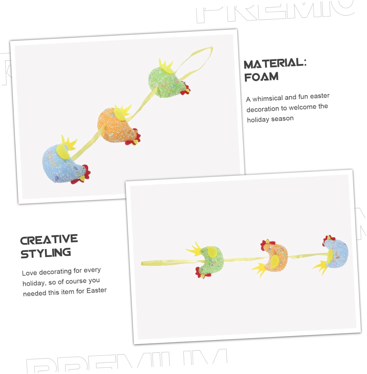 Garneck Cestas de conejo, decoración de conejo, decoración de conejo, decoración de Pascua, decoración de pollo, decoración colgante,