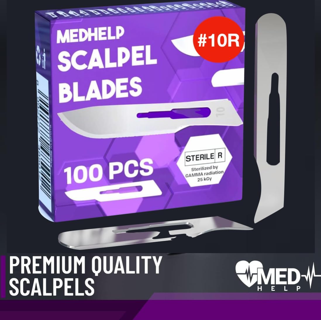 10r Blades Dermaplaning – Paquete de 100 cuchillas Dermaplane 10r, cuchillas Dermablade de acero de alto carbono empaquetadas individualmente,