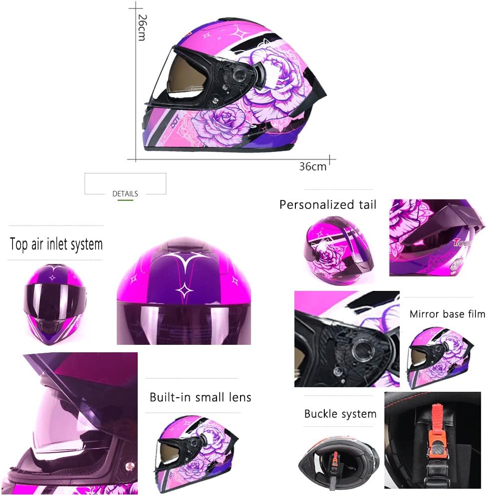 Casco de motocicleta de cara completa, aprobado por DOT, para motocicleta, ciclomotor, carreras de calle, casco de choque, hombres y mujeres
