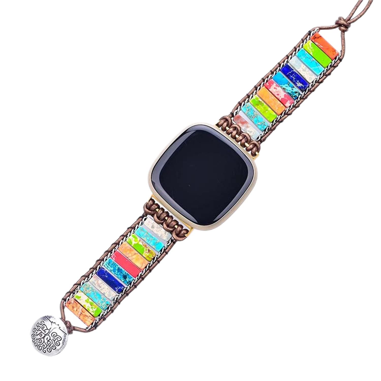 EKOBLA Handmade iWatch Bands Compatible with Apple Watch Bands 424445mm, Healing Stones Beaded Bracelet Watch Strap for iwatch Series 7654321SE,
