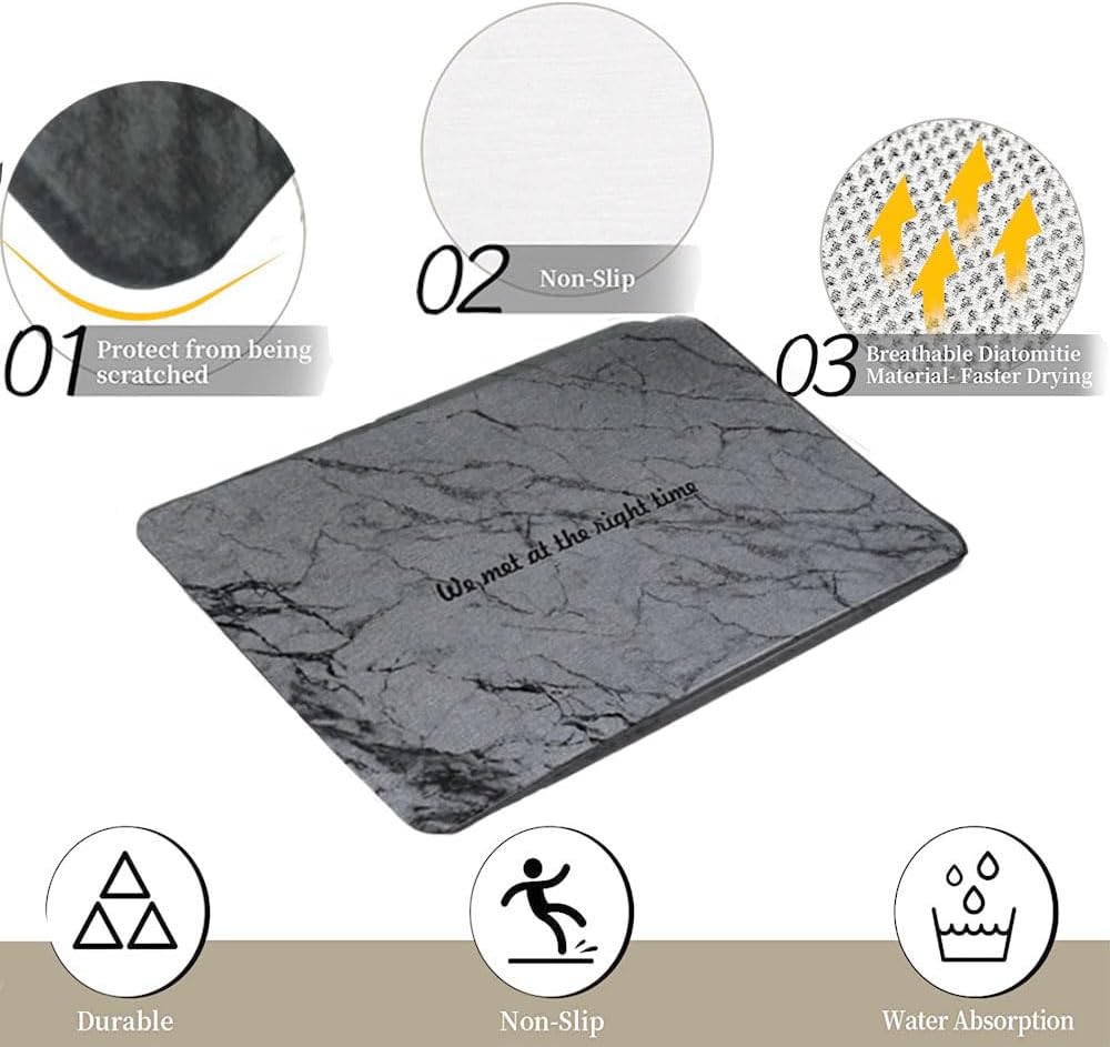 Tapete de secado de platos, almohadilla absorbente de secado de platos de secado de platos de secado de secado rápido para encimera de cocina,