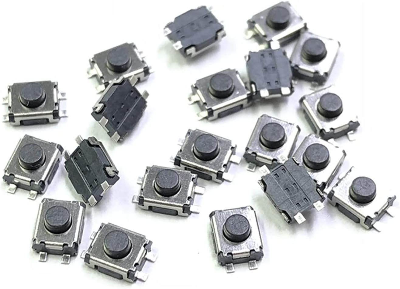 DOUKI pushbutton Switch Power Switch Button 50pcs 3 * 4 * 2 SMD 4 Pin Switch Tact Switch 3x4x2 mm 2 Feet Stand Upright with Out Pillars Mini – Micro