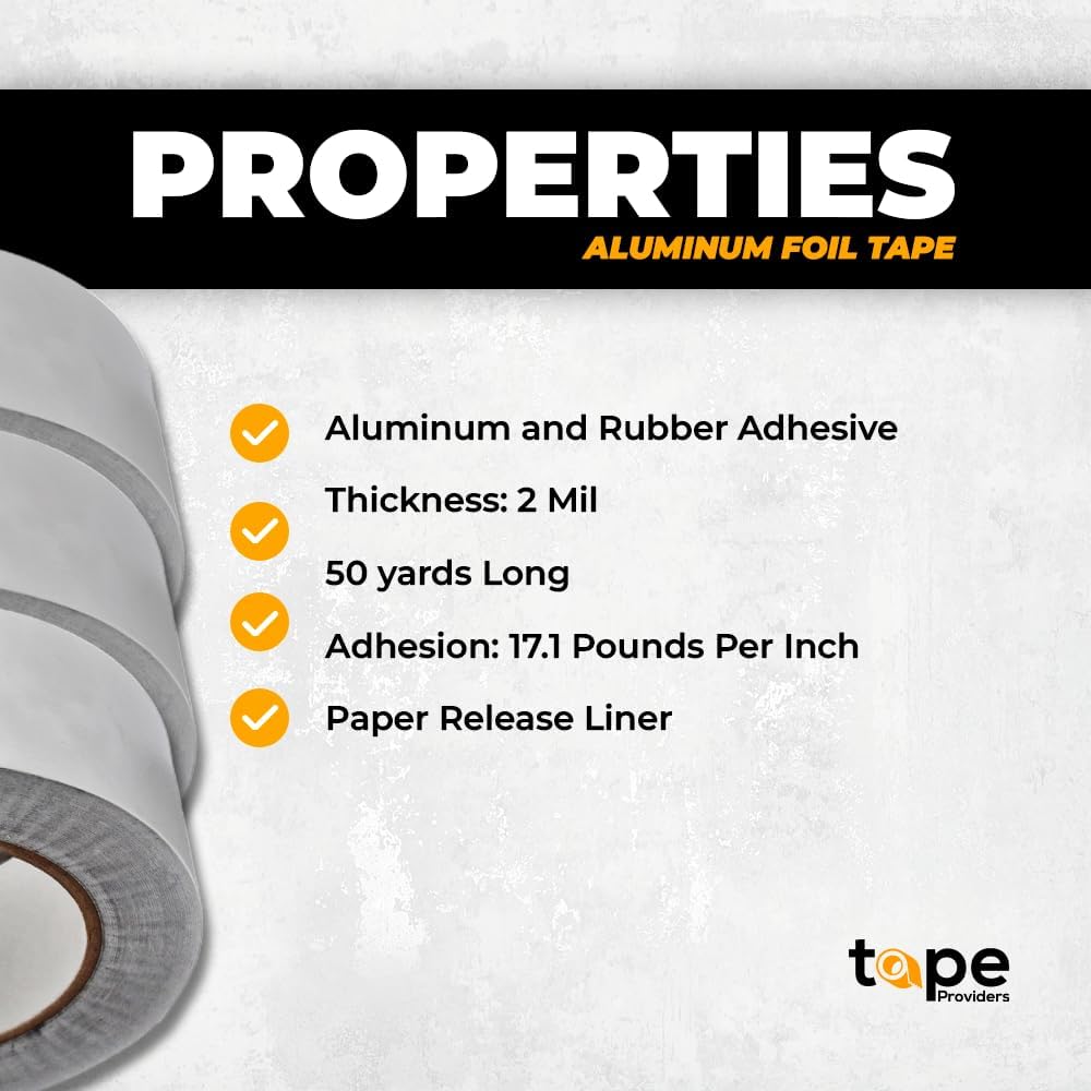 WOD HXT HEXAYURT Tape Aluminum Foil Tape 4 in. Wide x 50 yds. Premium Grade General Purpose Heat Shield Resistant for Burning Man, Ideal for HVAC,