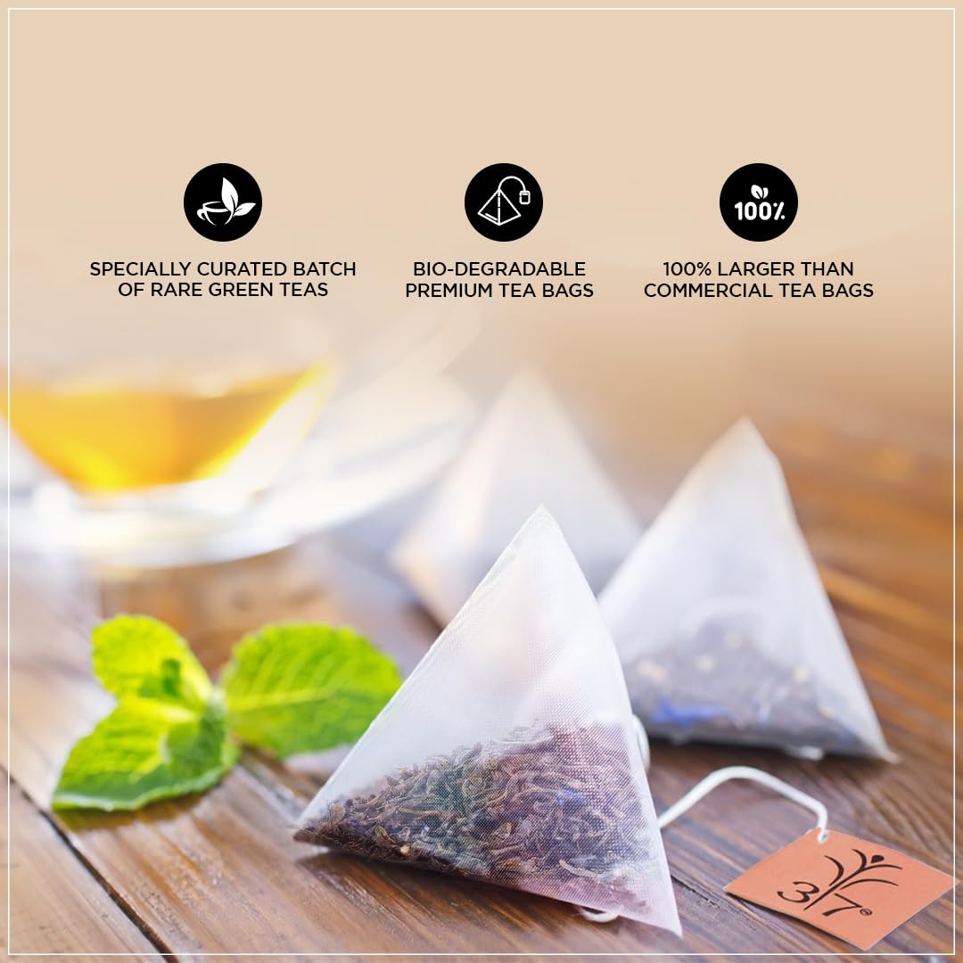 Brook37 Broadway’s Cleopatra – Té verde Darjeeling de primera calidad  Bajo en cafeína  Sabor suave y dulce como aceituna picante  20 bolsas